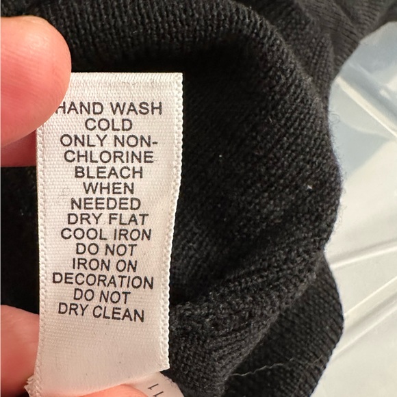 Banana Republic Sequined Striped Merino Wool 3/4 Sleeve Black Sweater Medium - Picture 13 of 16